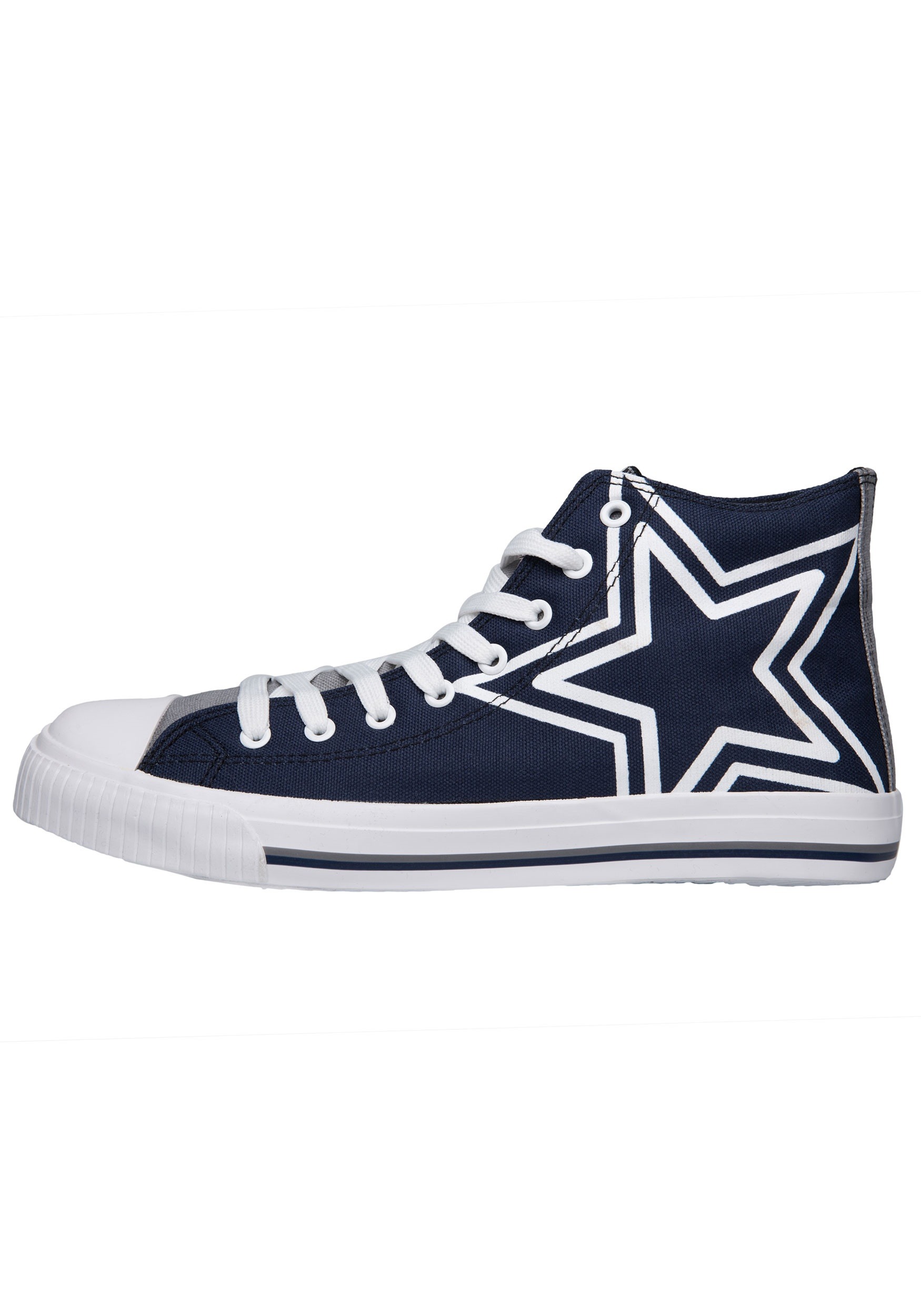 Dallas Cowboys High Top Big Logo Canvas Shoes for Men