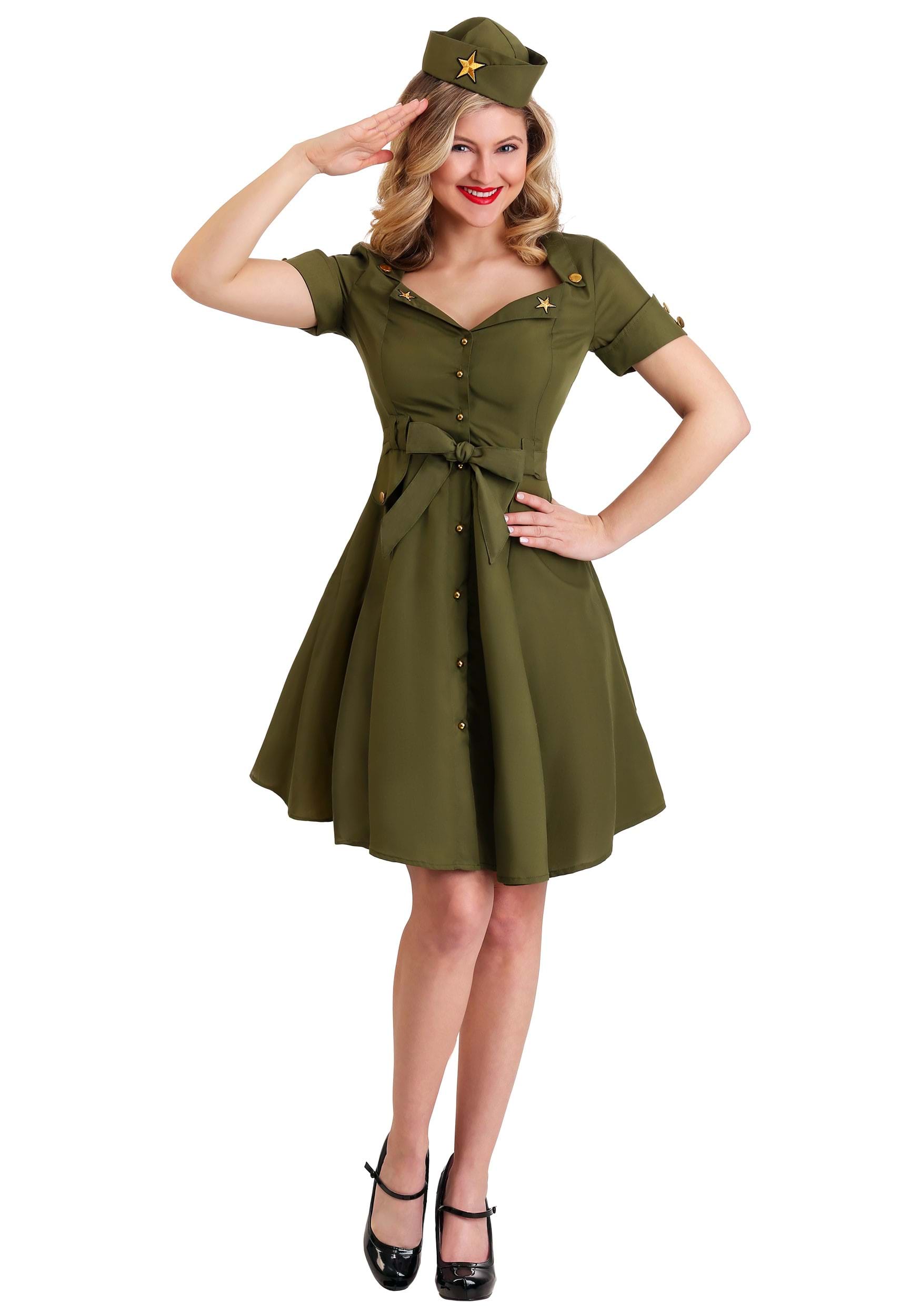 Women's Vintage Combat Cutie Fancy Dress Costume Dress