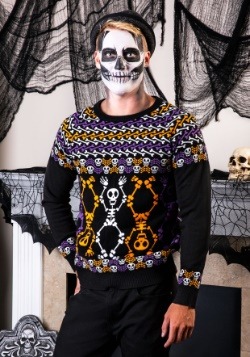 Day of the Dead Dancing Skeletons Ugly Halloween Sweater