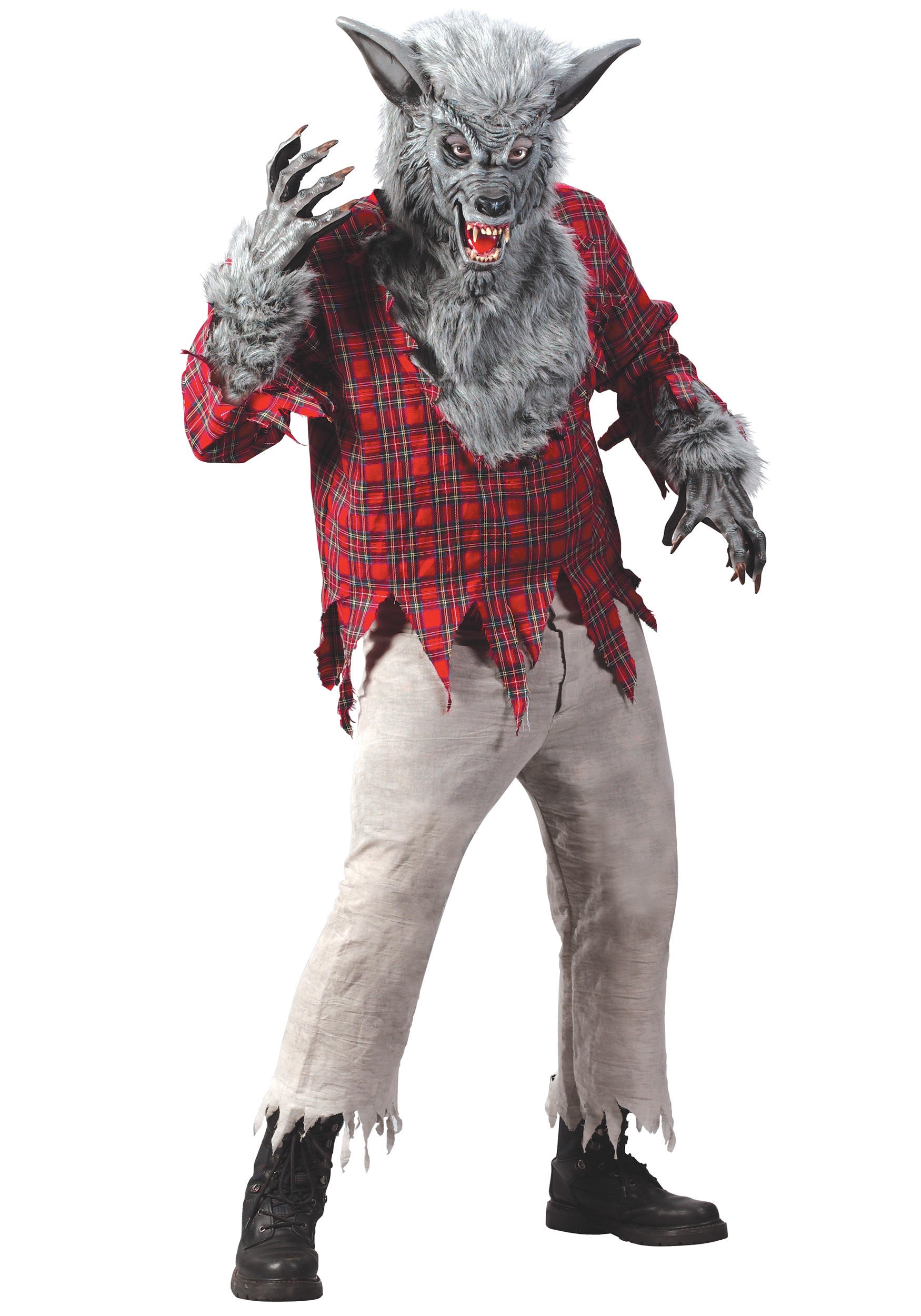 Grey Werewolf Fancy Dress Costume For Adults