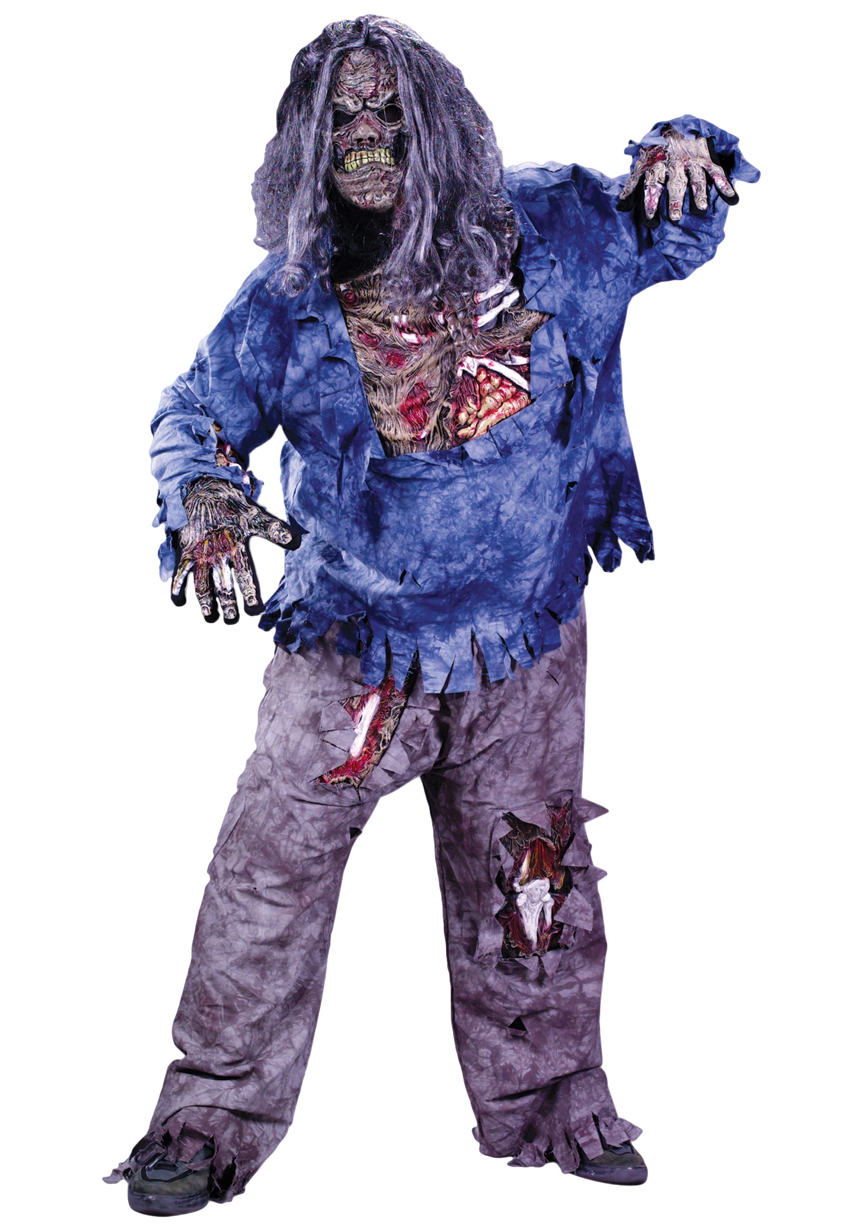 Plus Size Zombie Fancy Dress Costume For Adults
