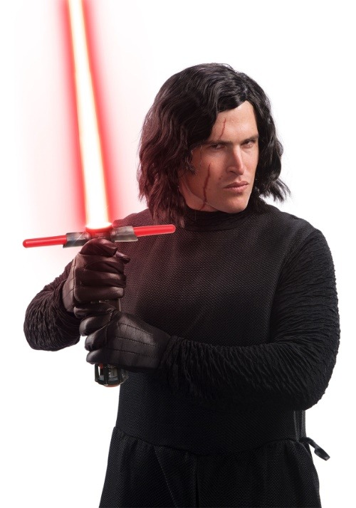 Adult Kylo Ren Wig and Scar Tattoo Set