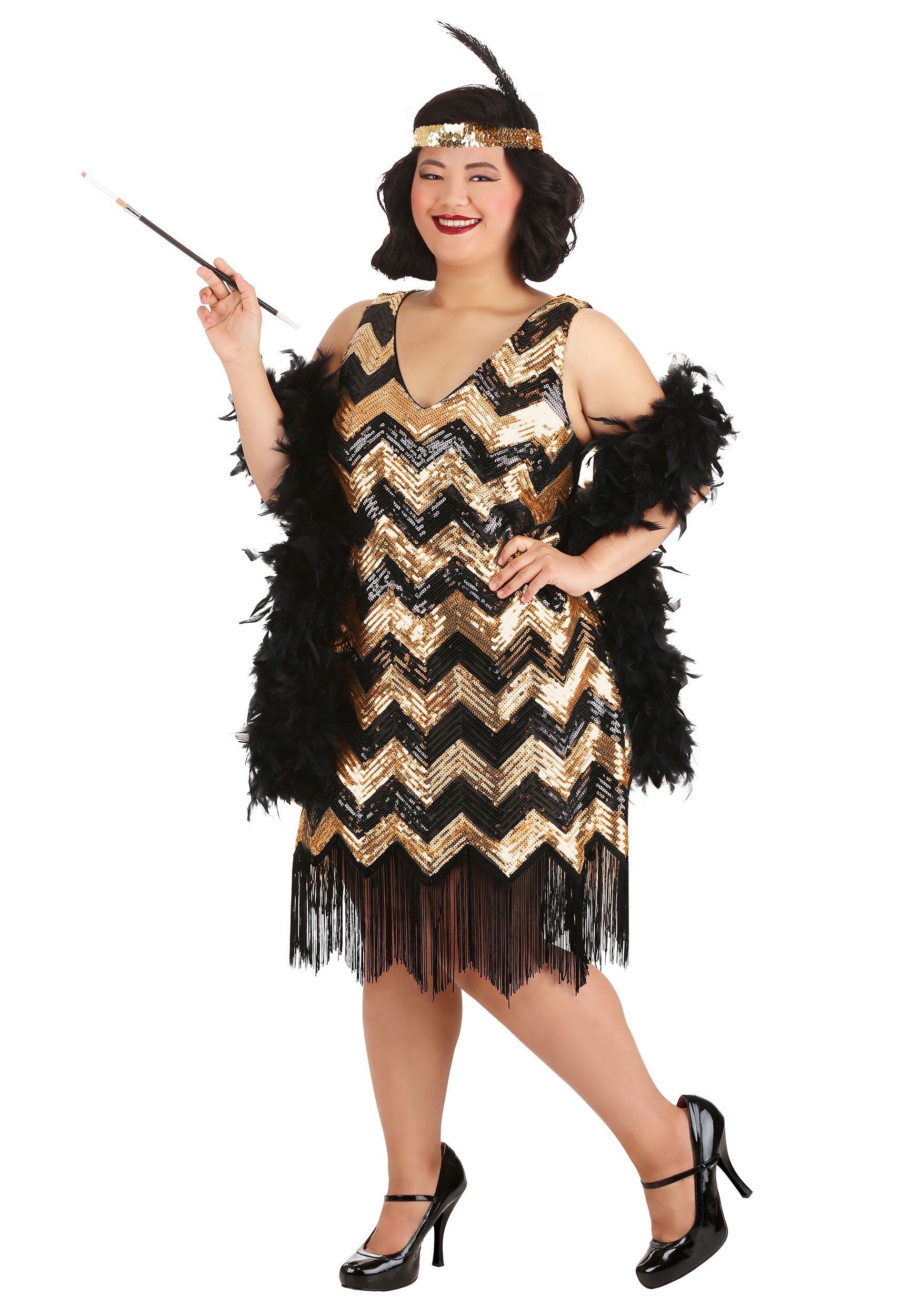 Plus Size Women's Dolled Up Flapper Fancy Dress Costume , Flapper Dress