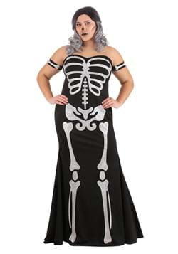 Plus Size Womens High Fashion Skeleton Costume