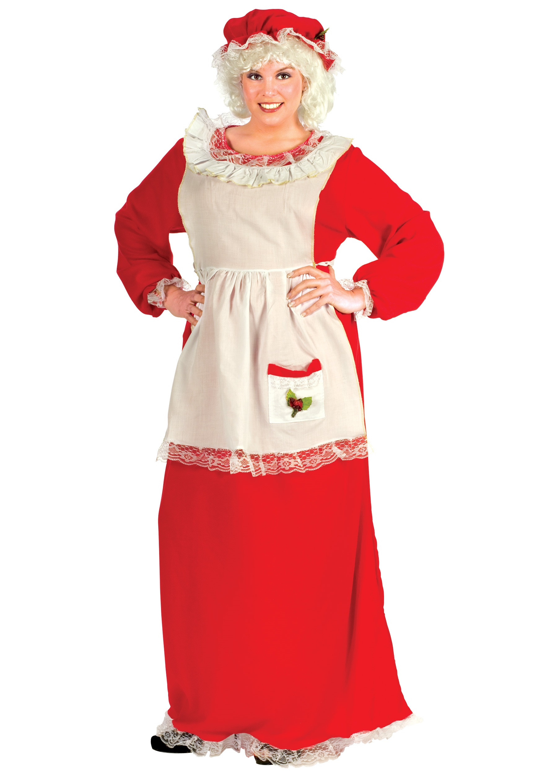 Plus Size Mrs. Claus Fancy Dress Costume For Women