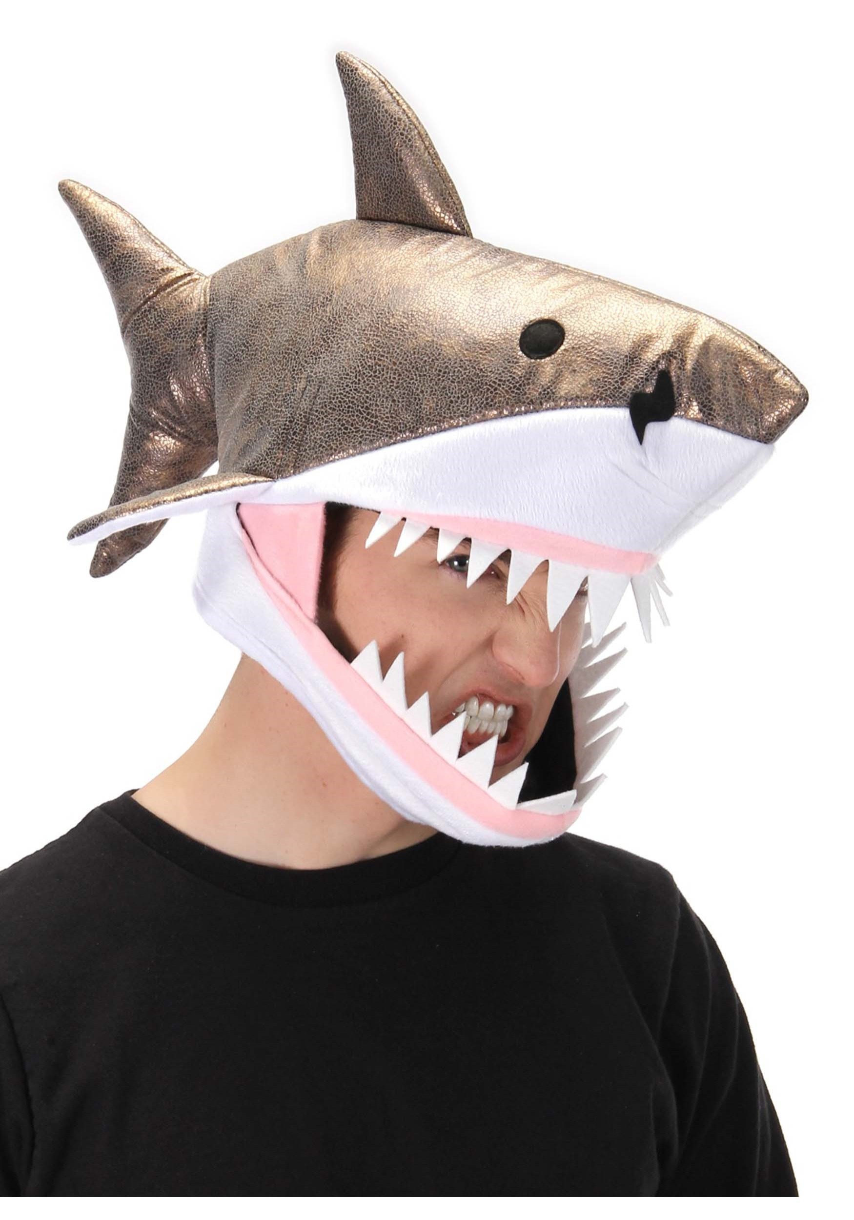 Adult Great White Shark Jawesome Hat , Animal Fancy Dress Costume Hats