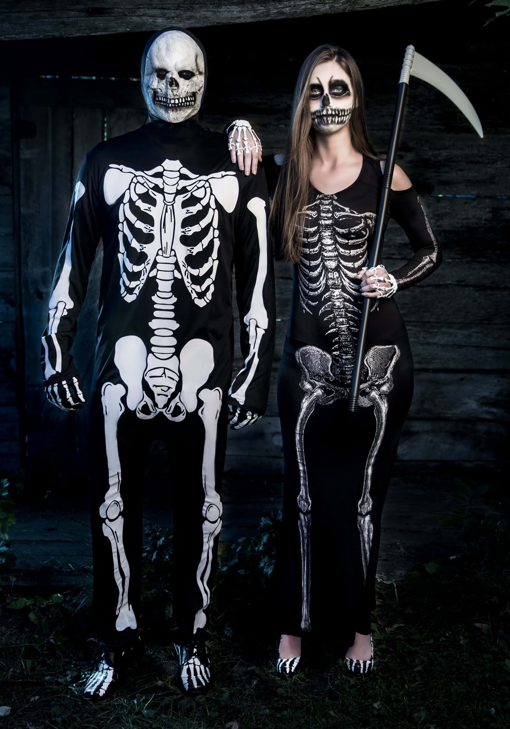 Skeleton Jumpsuit Fancy Dress Costume For Men