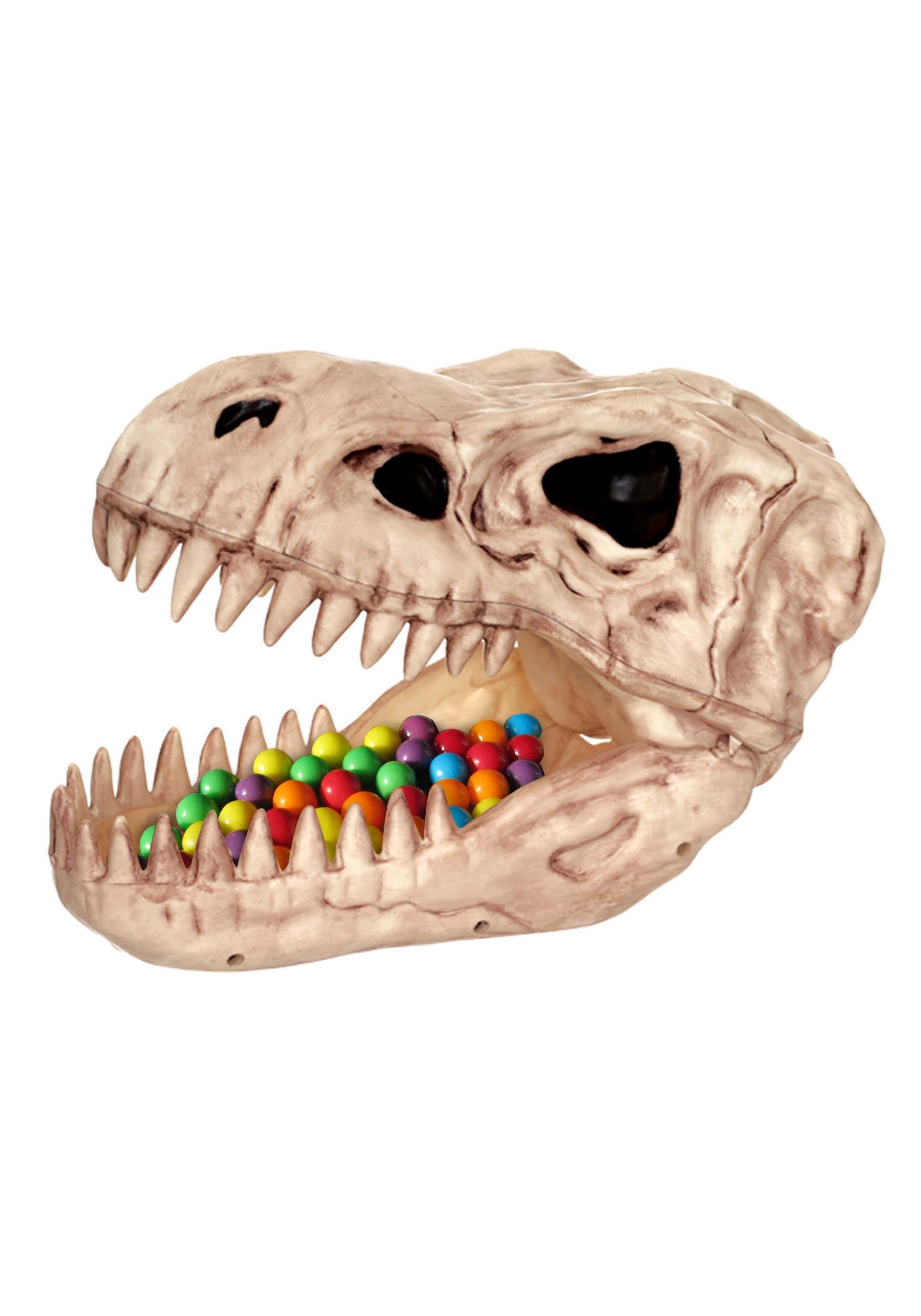 Halloween 7.5 T-Rex Skull Candy Bowl Decoration