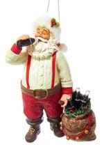 Santa Drinking Coca-Cola Molded Ornament Alt 1