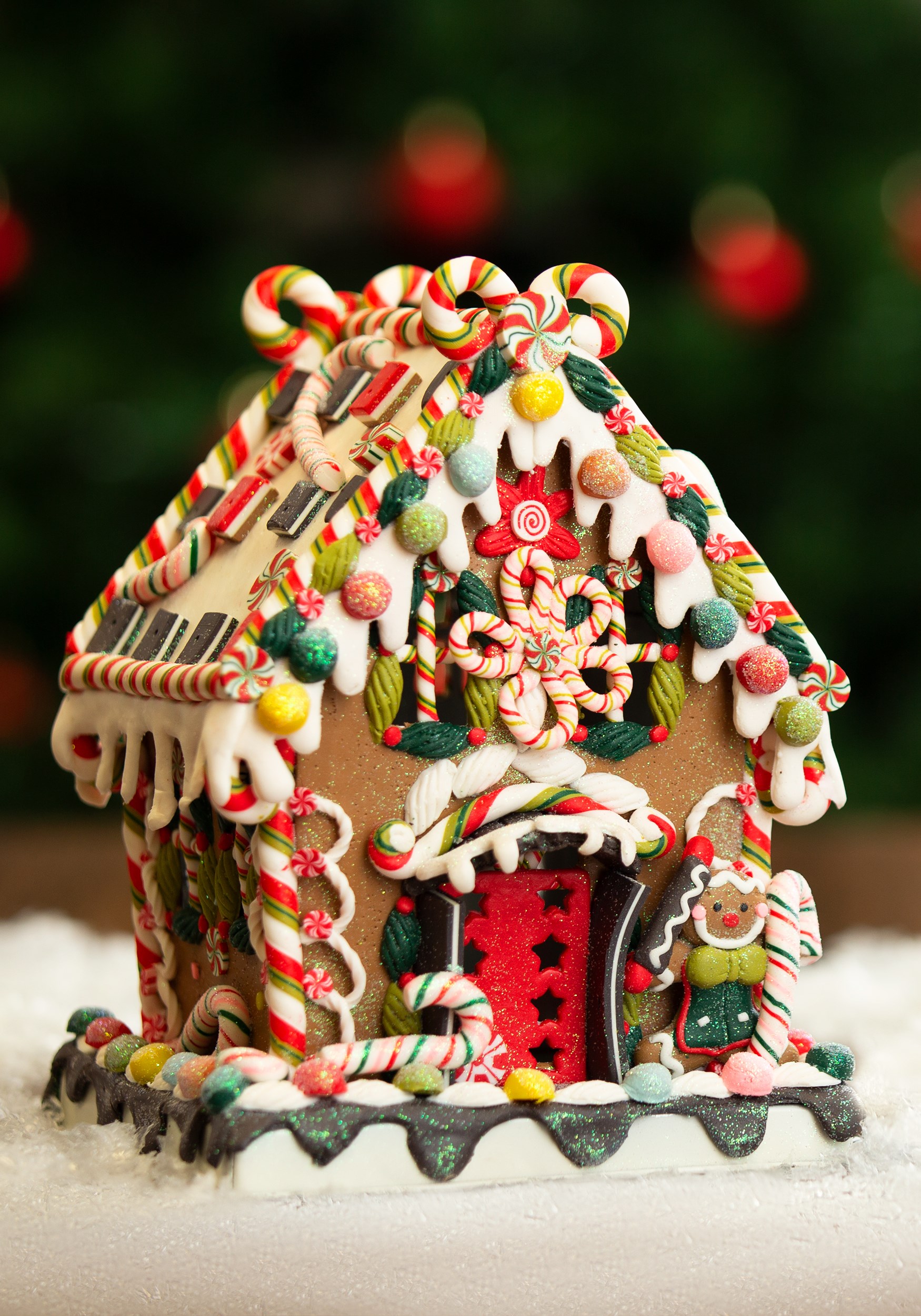 Gingerbread House W/ Lights , Christmas Decorations