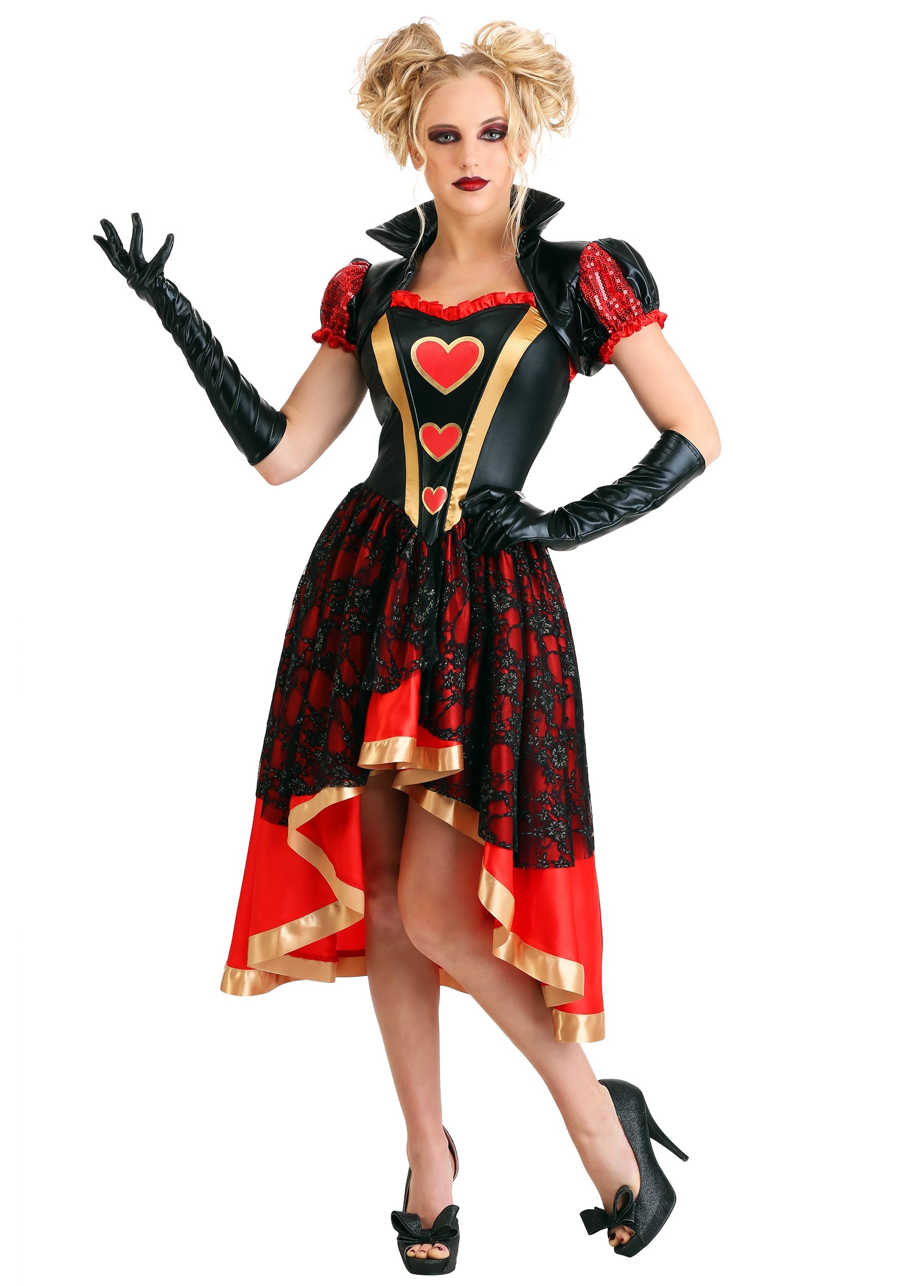 Dark Queen Of Hearts Fancy Dress Costume