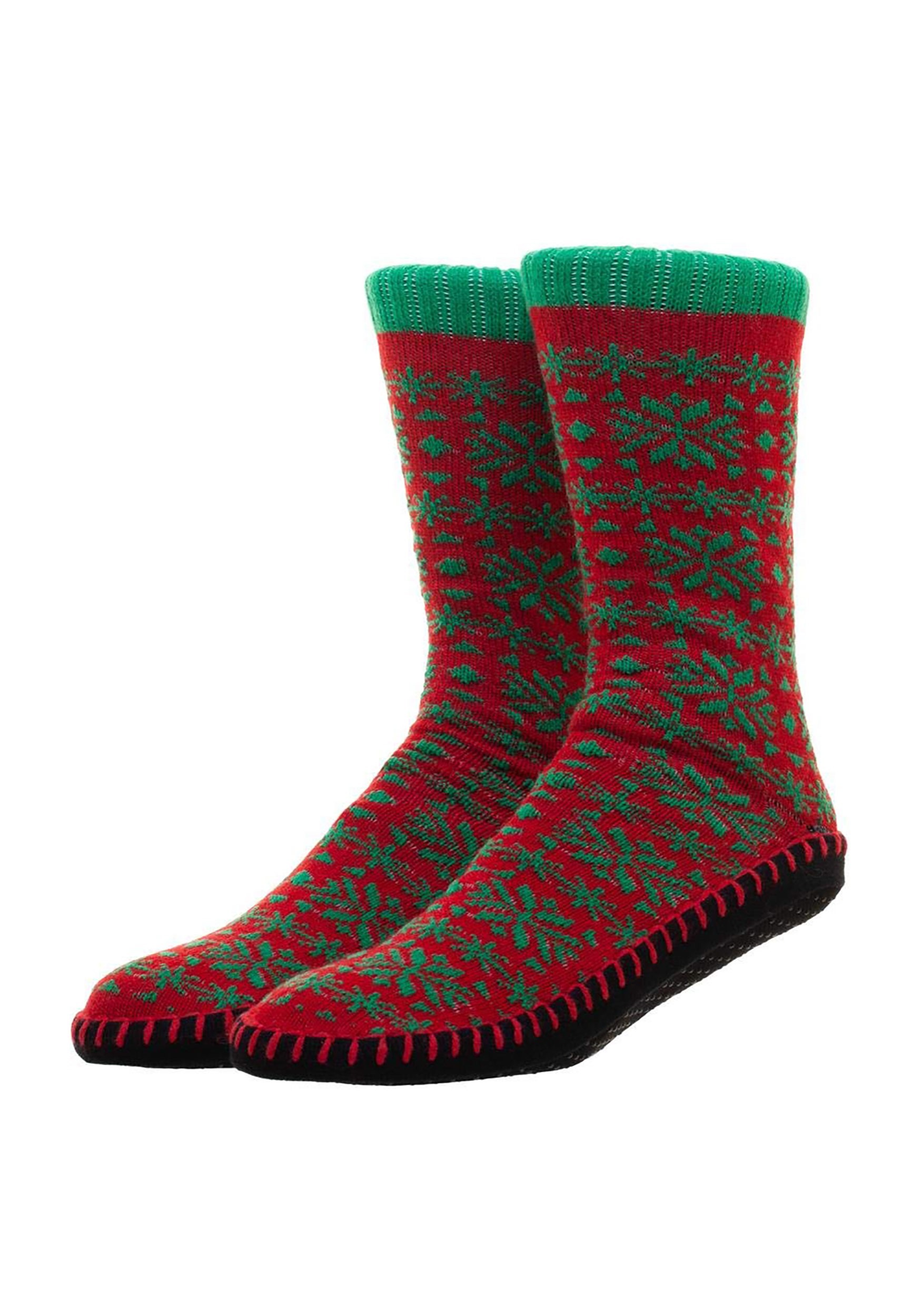 Christmas Ugly Sweater Knit Men's Slipper Socks