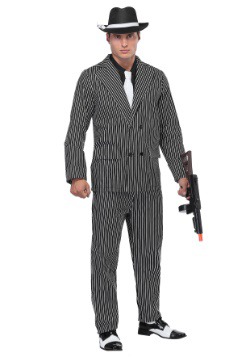 Wide Pin Stripe Gangster Mens Costume