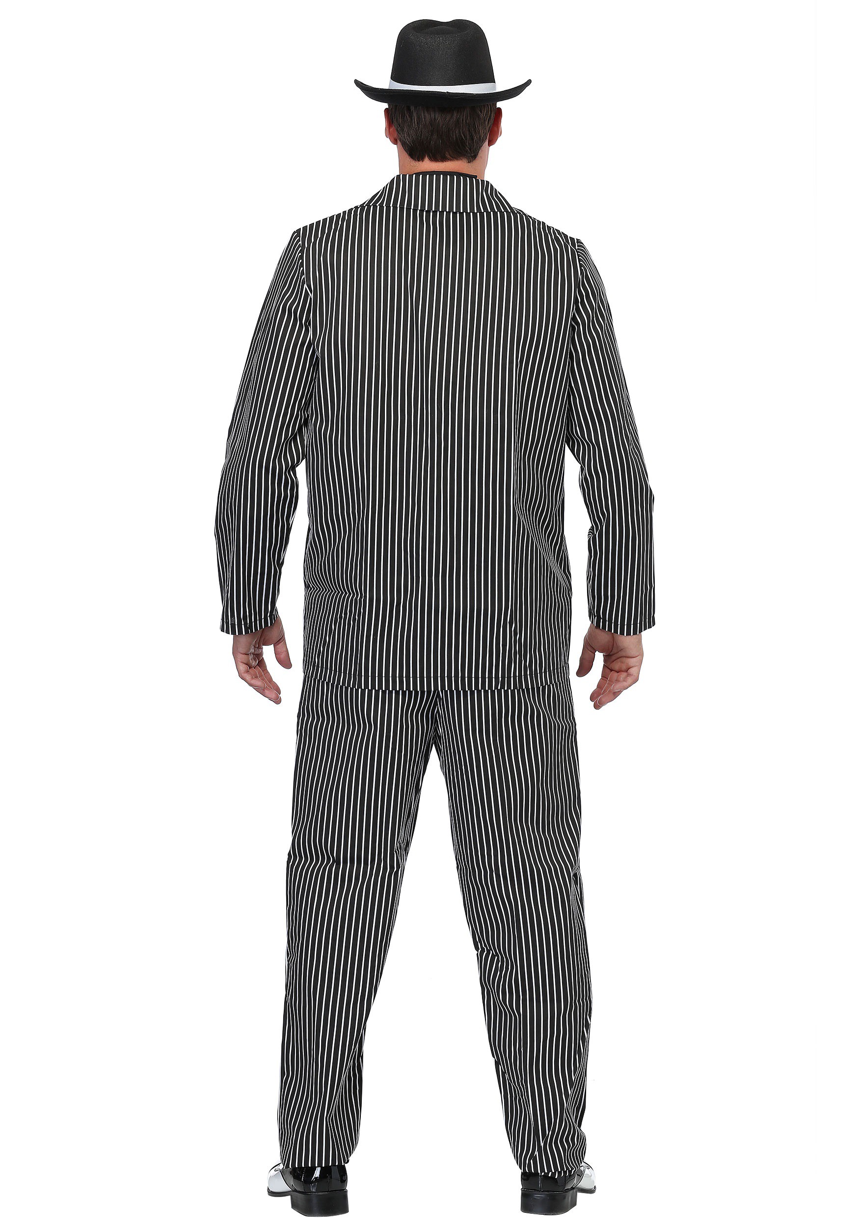 Wide Pin Stripe Gangster Fancy Dress Costume For Men
