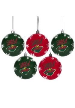 Minnesota Wild 5 Pack Shatterproof Ball Ornament Set