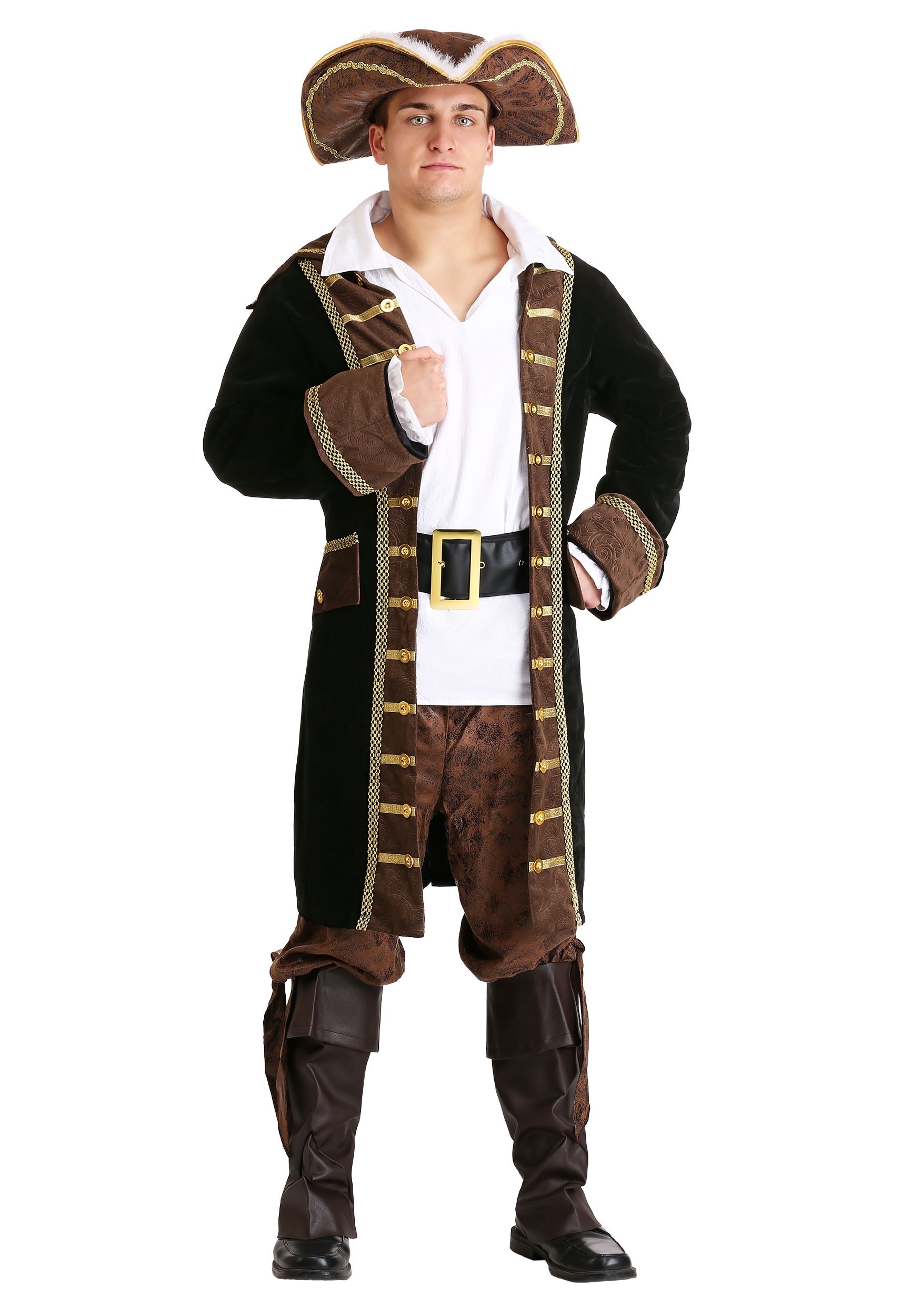 Men's Authentic Realistic Pirate Fancy Dress Costume