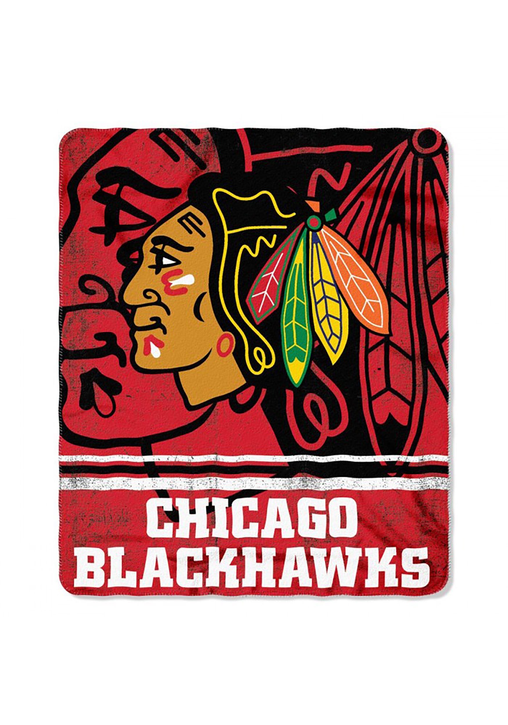 NHL Chicago Blackhawks Fadeaway Fleece Throw