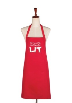 Getting Lit Christmas Red Apron