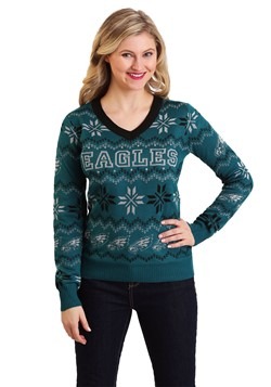 Philadelphia Eagles Women's Light Up V-Neck Ugly Sweater
