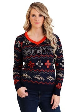 Denver Broncos Women's Light Up V-Neck Bluetooth Sweater