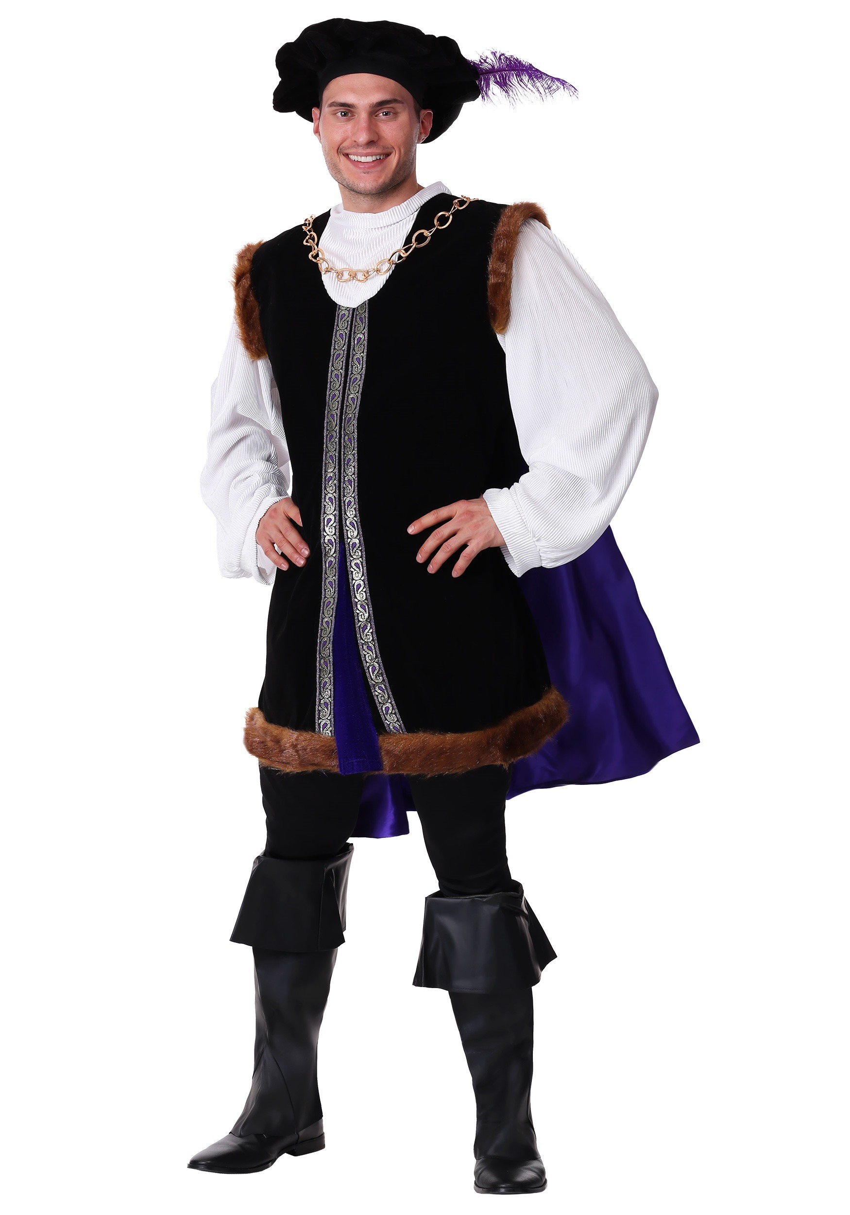 Photos - Fancy Dress Noble FUN Costumes  Renaissance Man  Costume for Men Purple FUN3 