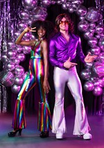Women's Rainbow Rave Disco Costume Alt 1
