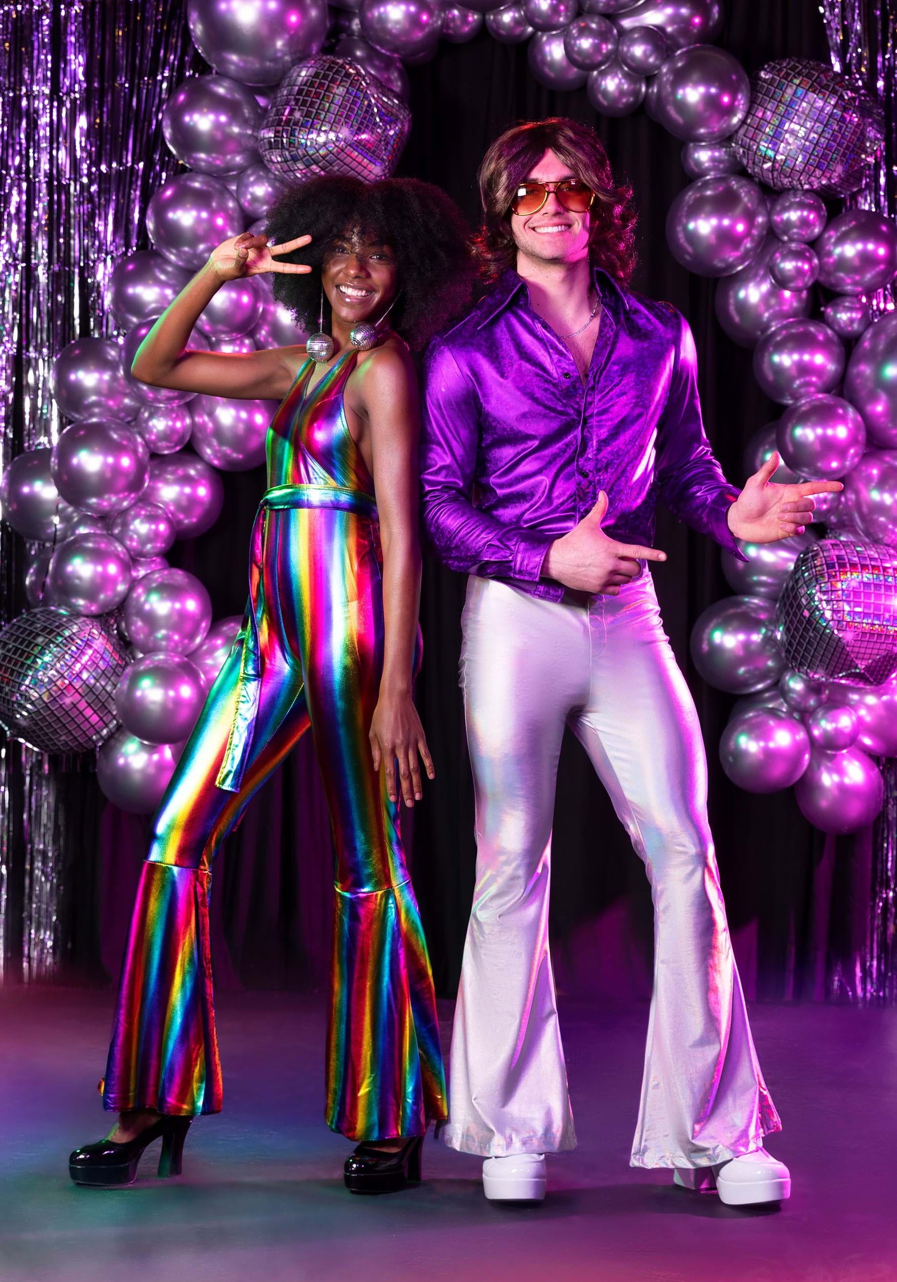 Rainbow Rave Disco Costume for Women