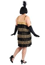 Gold and Black Fringe Flapper Plus Size Costume