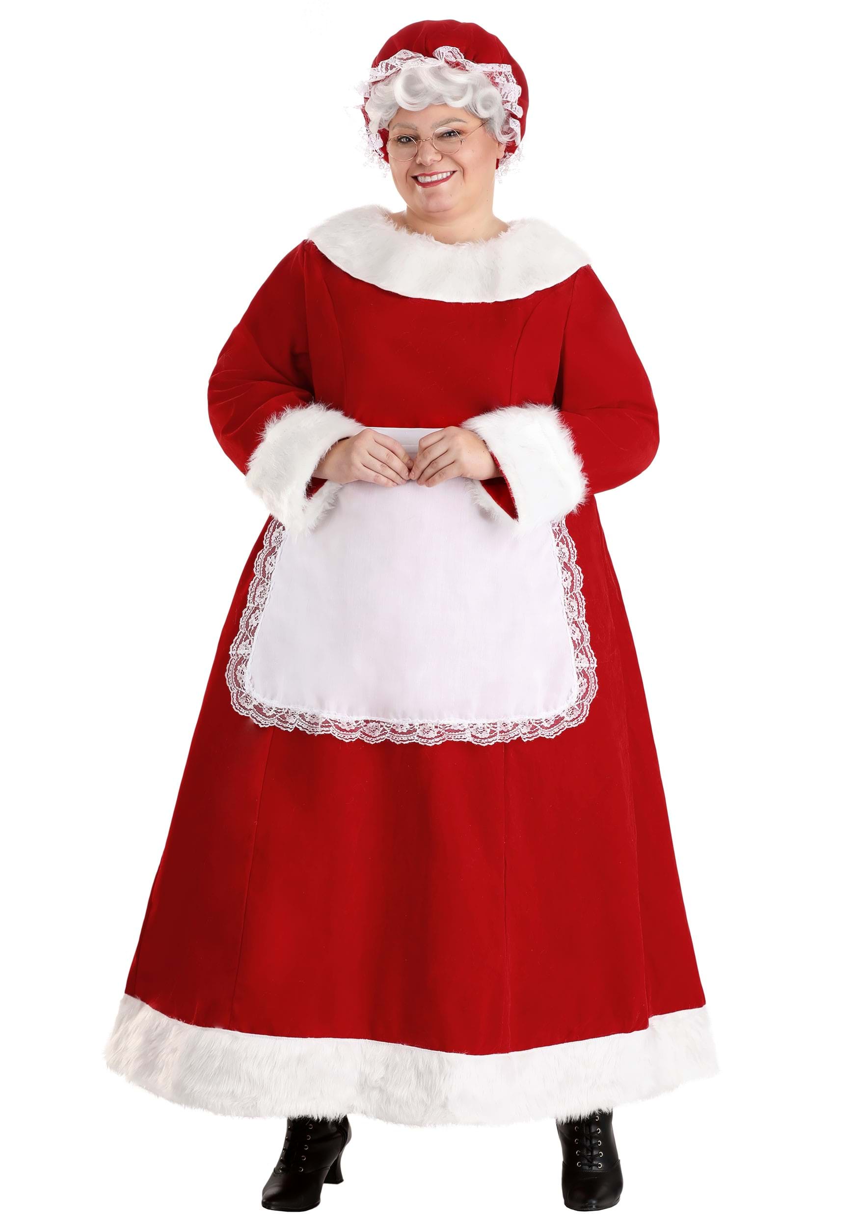 Photos - Fancy Dress Deluxe FUN Costumes Plus Size Mrs. Claus  Costume for Women Red FUN205 