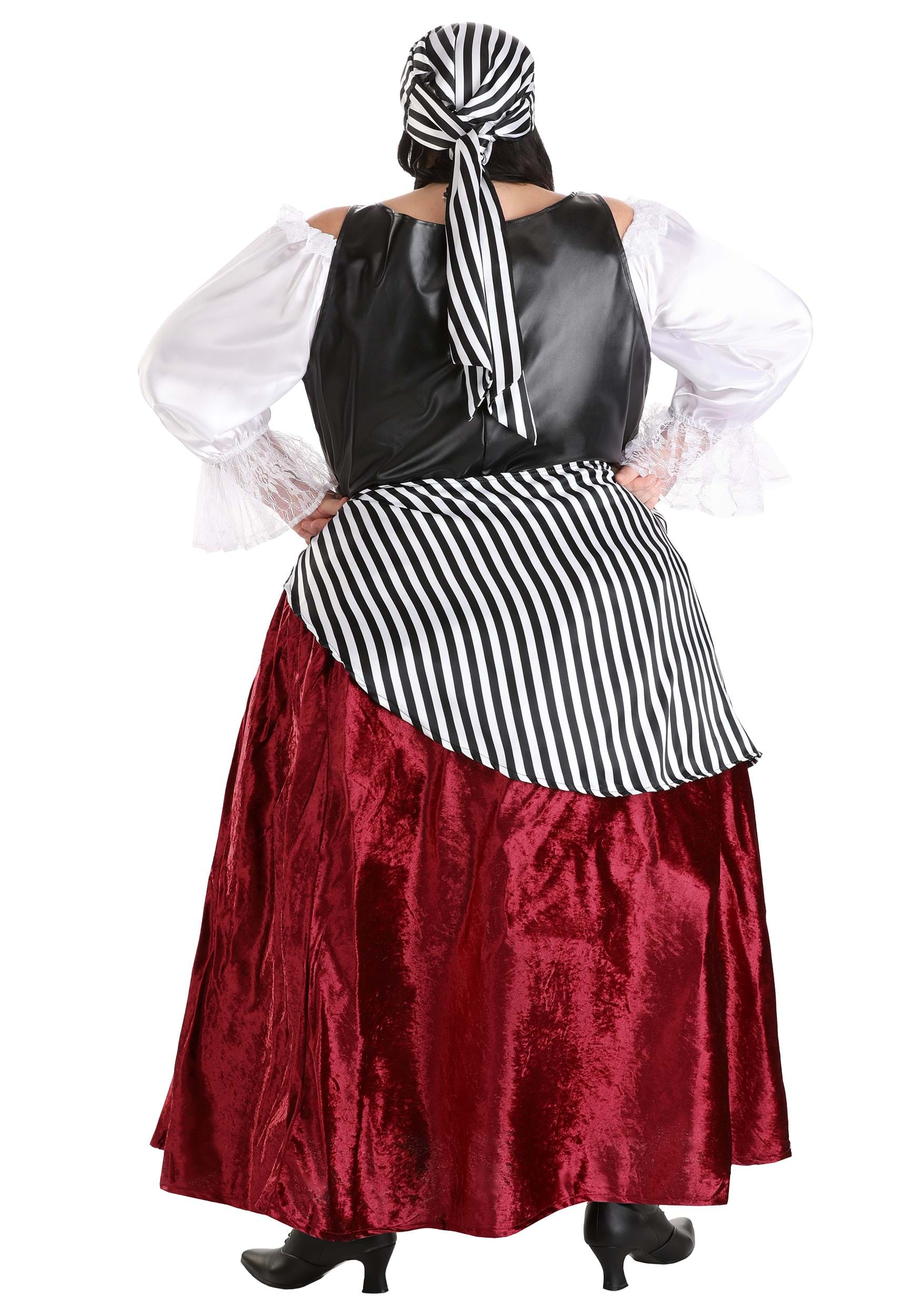 Deluxe Pirate Wench Plus Size Fancy Dress Costume For Women , Pirate Dress