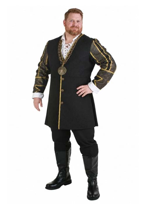 Plus Size Mens Royal King Henry VIII Costume New Main