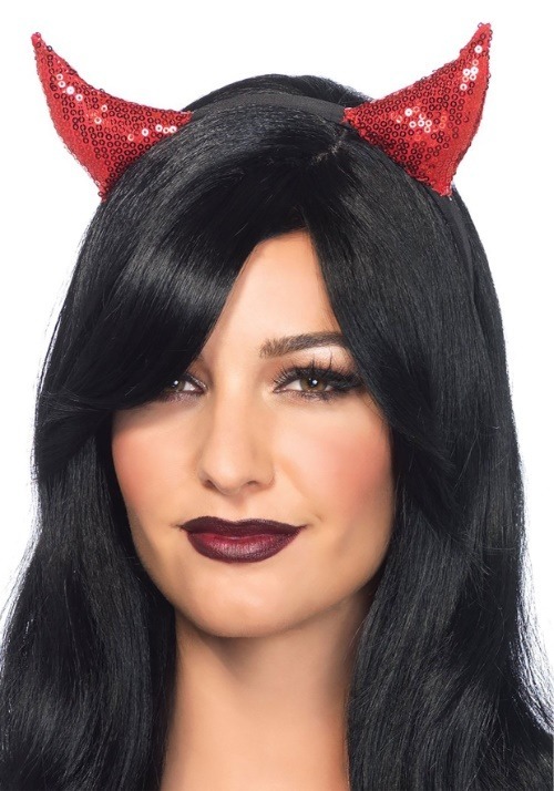 Sequin Devil Horns Headband