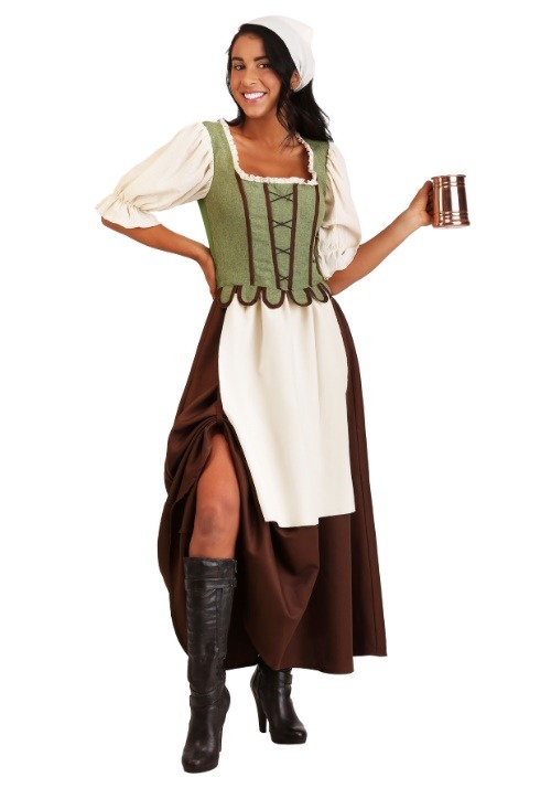 Womens Medieval Pub Wench Costume Dress