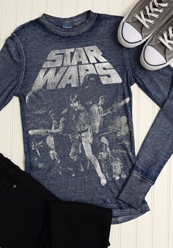 Star Wars: A New Hope Poster Mens Navy Heather Burnout