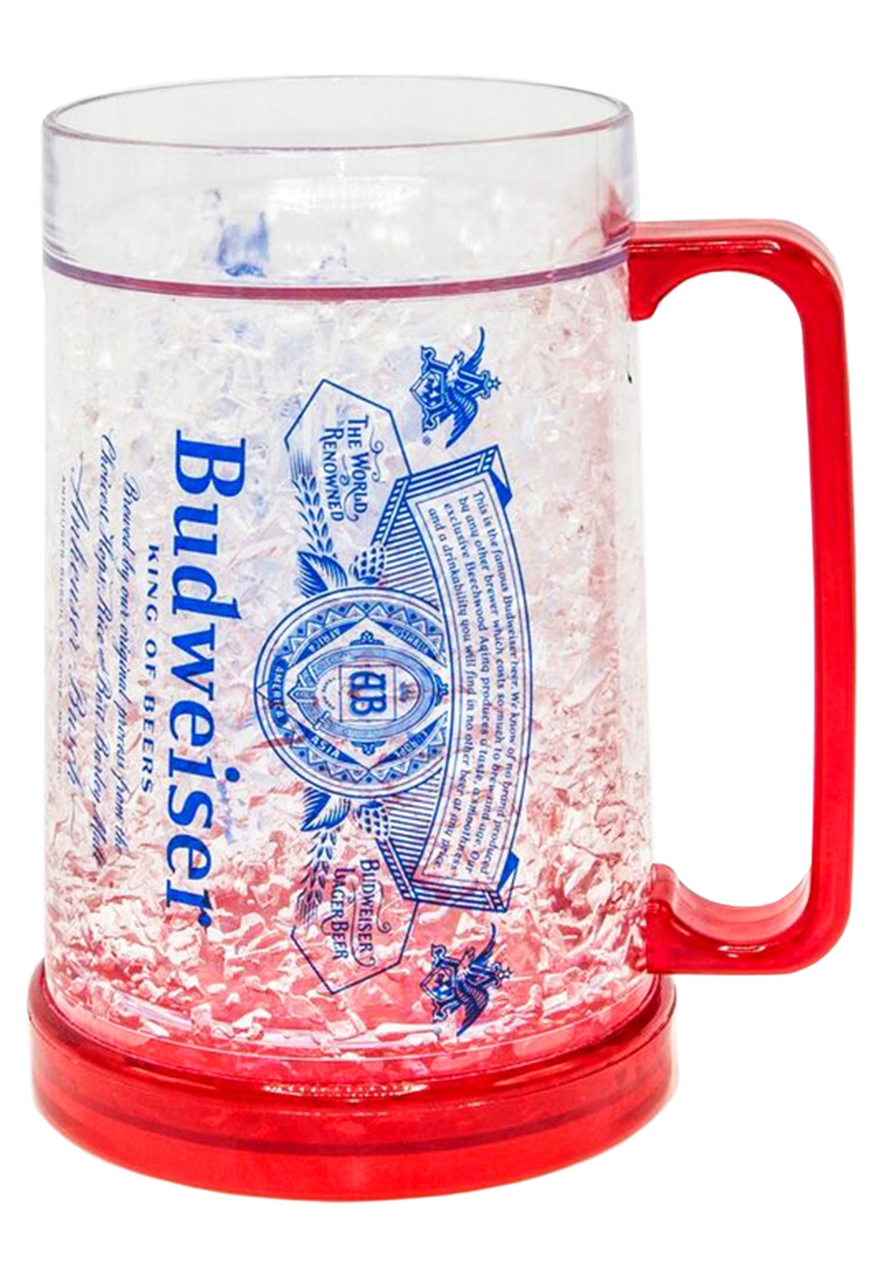 Budweiser Label Freeze Gel 16oz Plastic Mug Budweiser Label Freeze Gel 16oz Plastic Mug