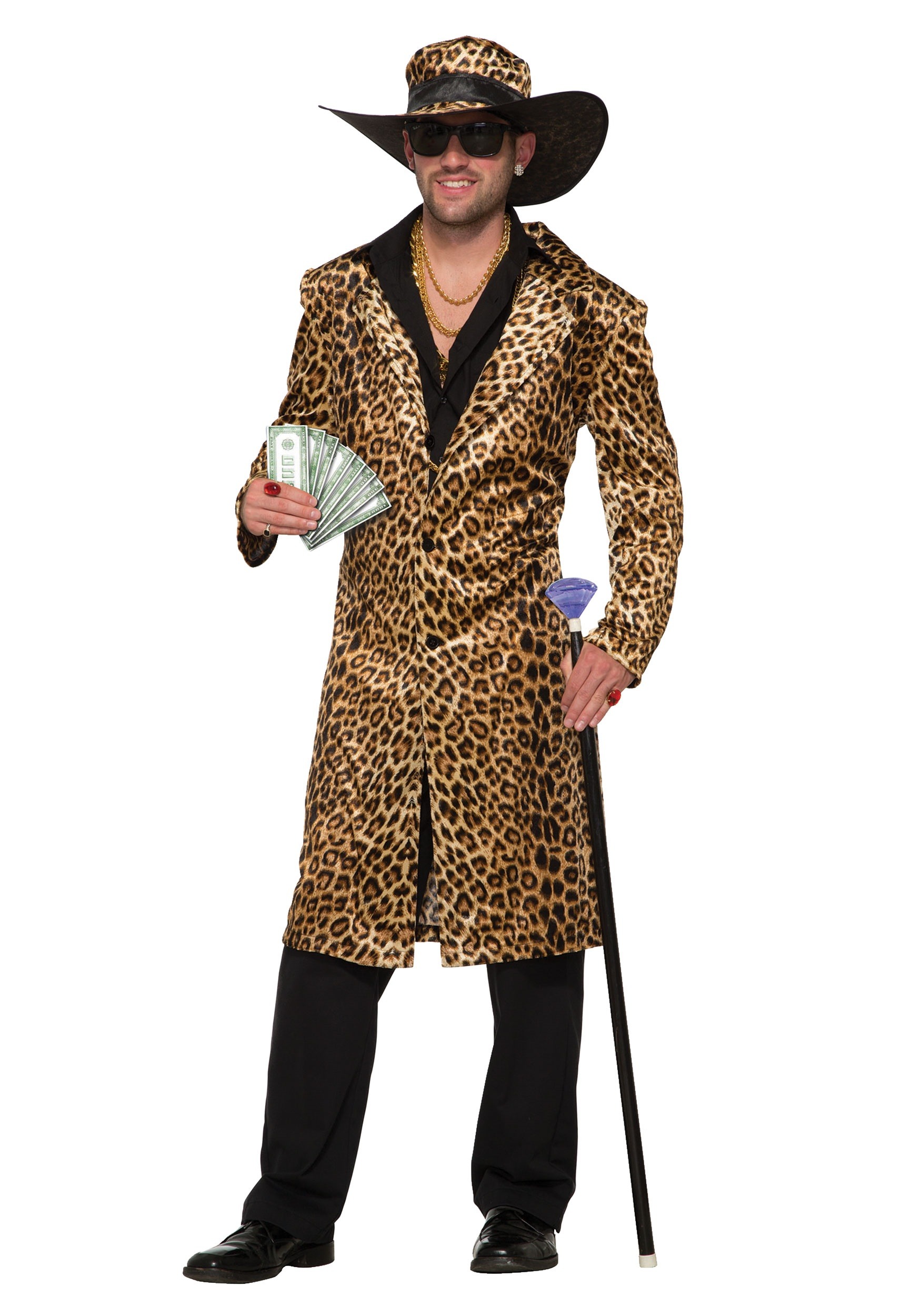 Funky Leopard Pimp Fancy Dress Costume For Men
