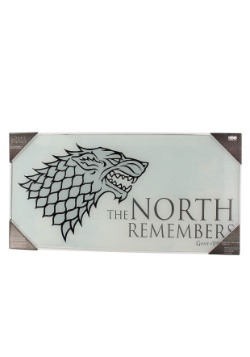THE NORTH REMEMBERS GAME OF THRONES GLASS POSTER