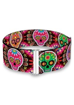 Sugar Skulls Multi Color Cinch Waist Belt