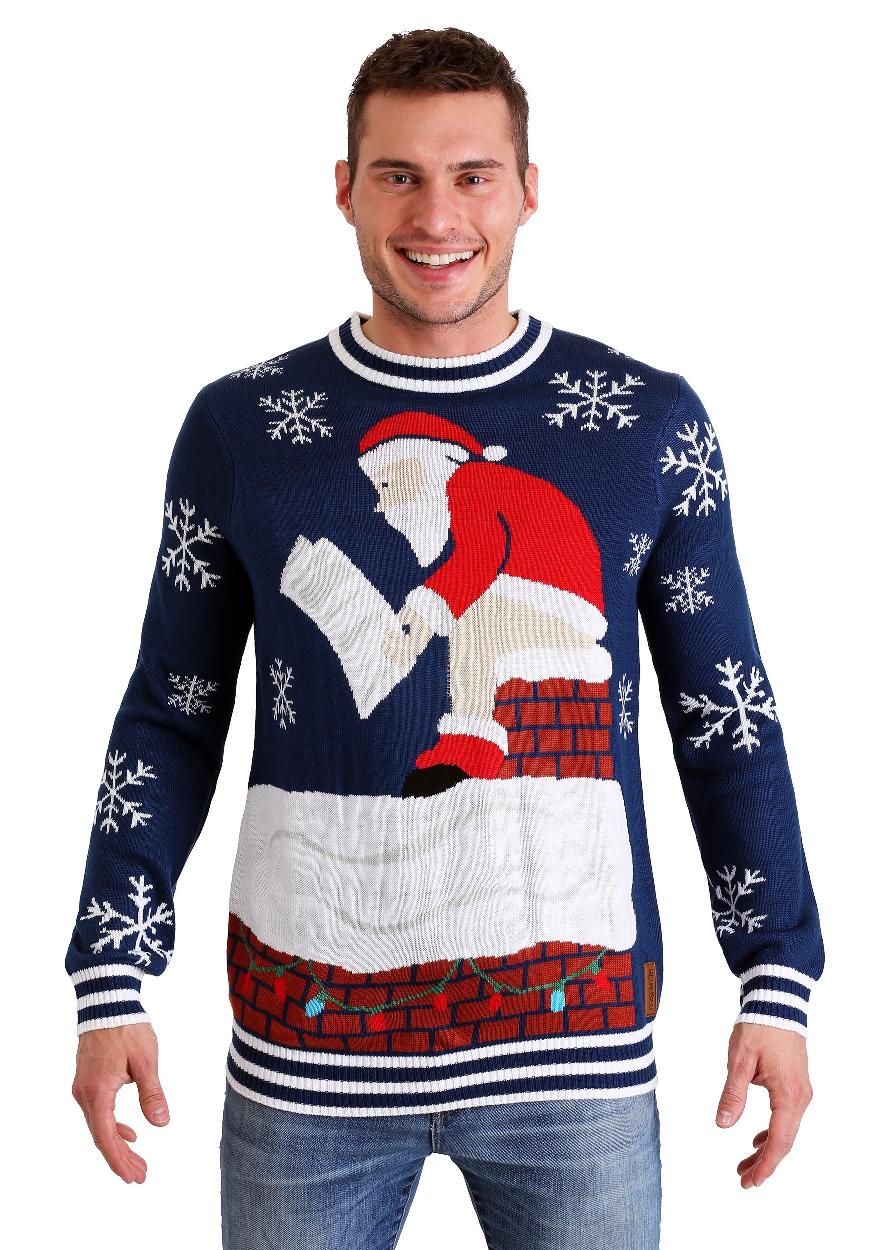 Tipsy Elves Roof Santa Ugly Christmas Sweater