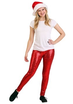 Tipsy Elves Womens Red Sequin Leggings