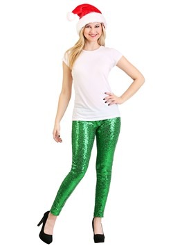 Tipsy Elves Women's Green Sequin Leggings