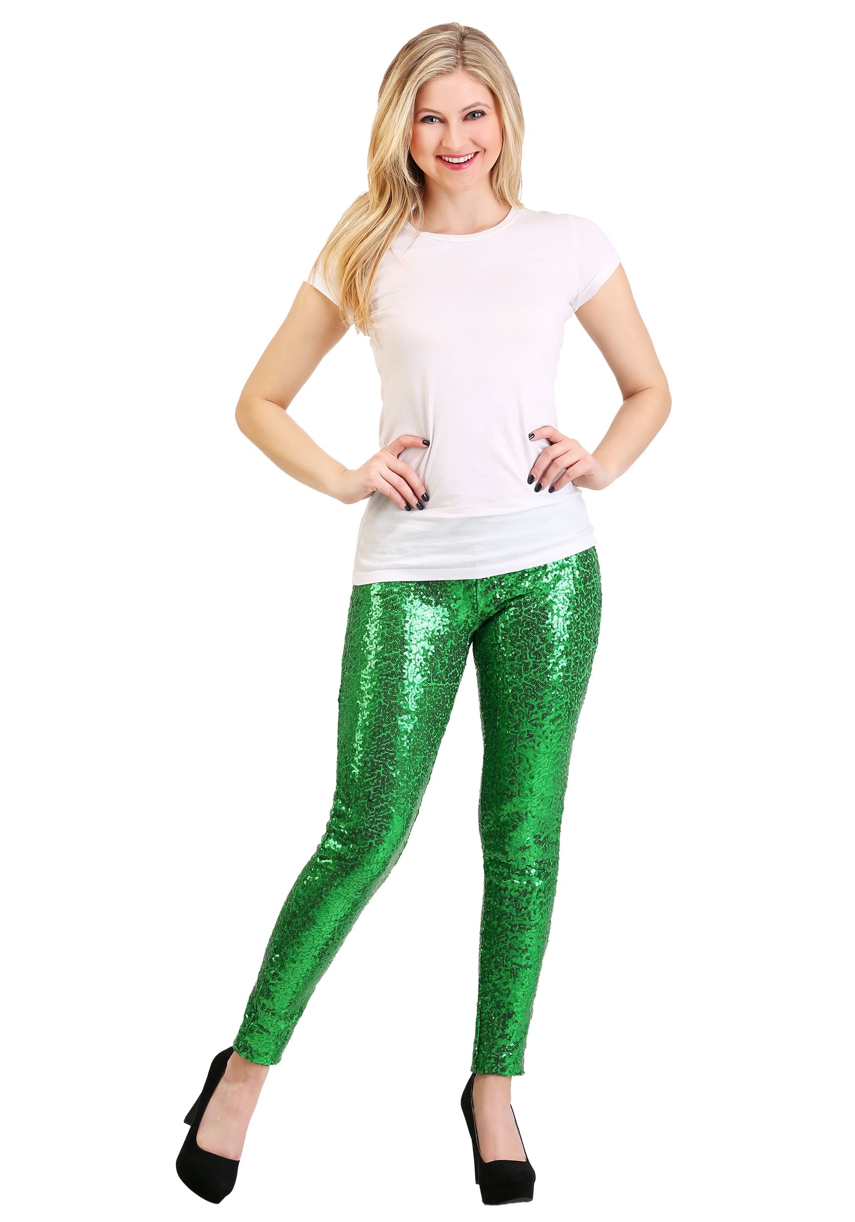 Tipsy Elves Green Sequin Women's Leggings