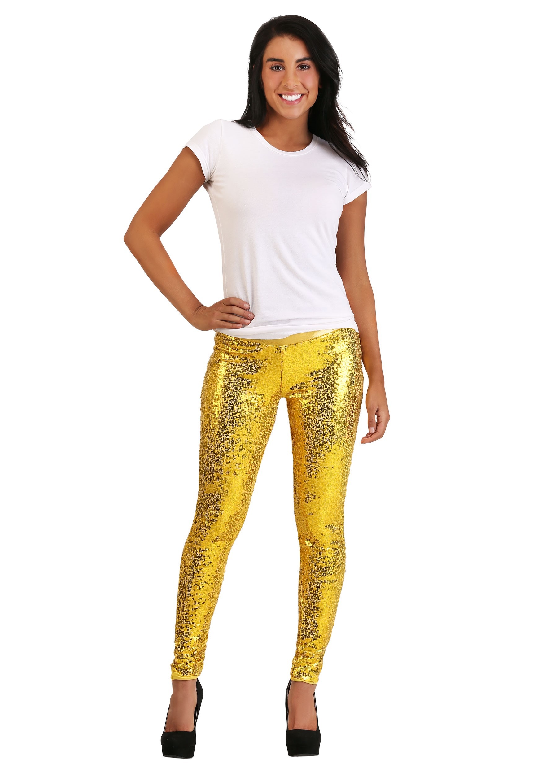 Tipsy Elves Gold Sequin Women's Leggings