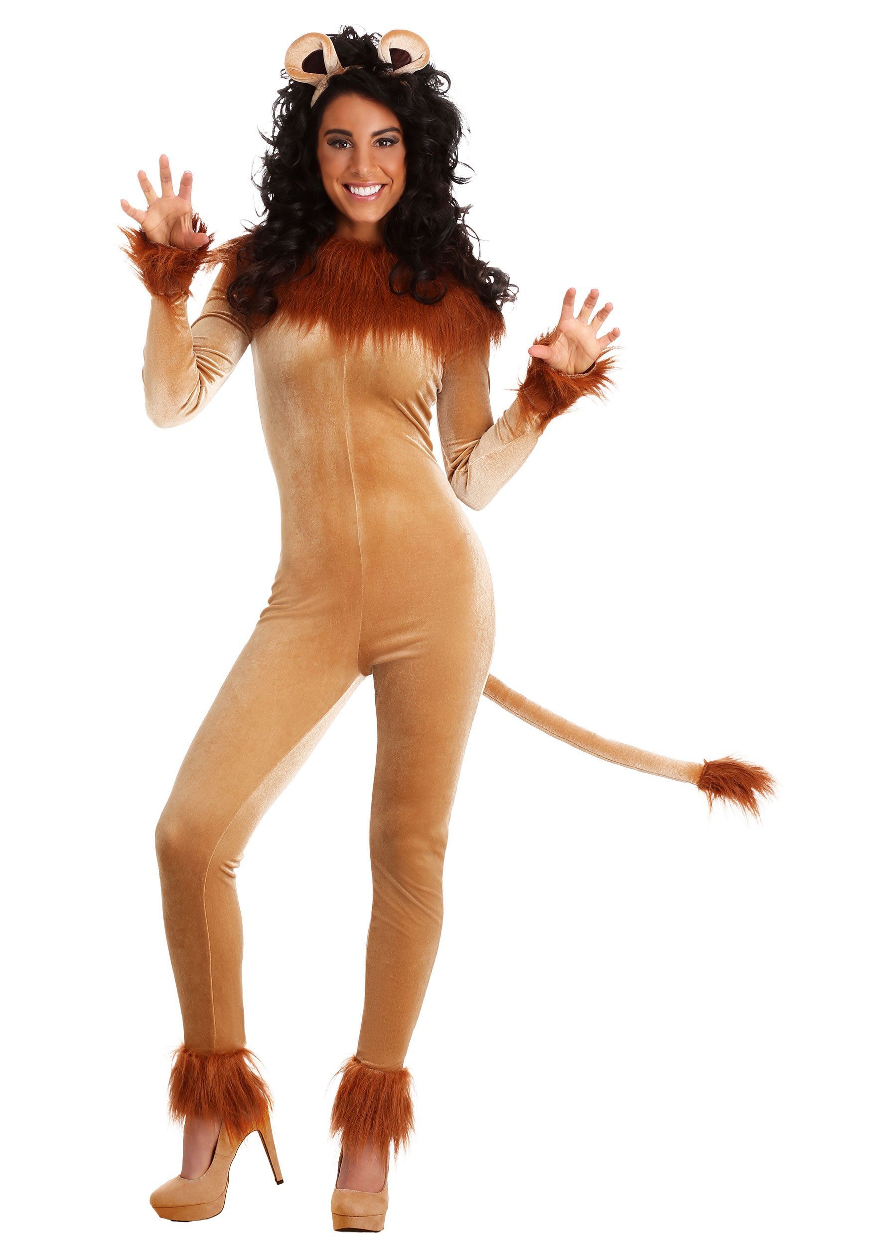 Photos - Fancy Dress Lion FUN Costumes Women's Fierce   Costume Yellow/Beige FUN6 