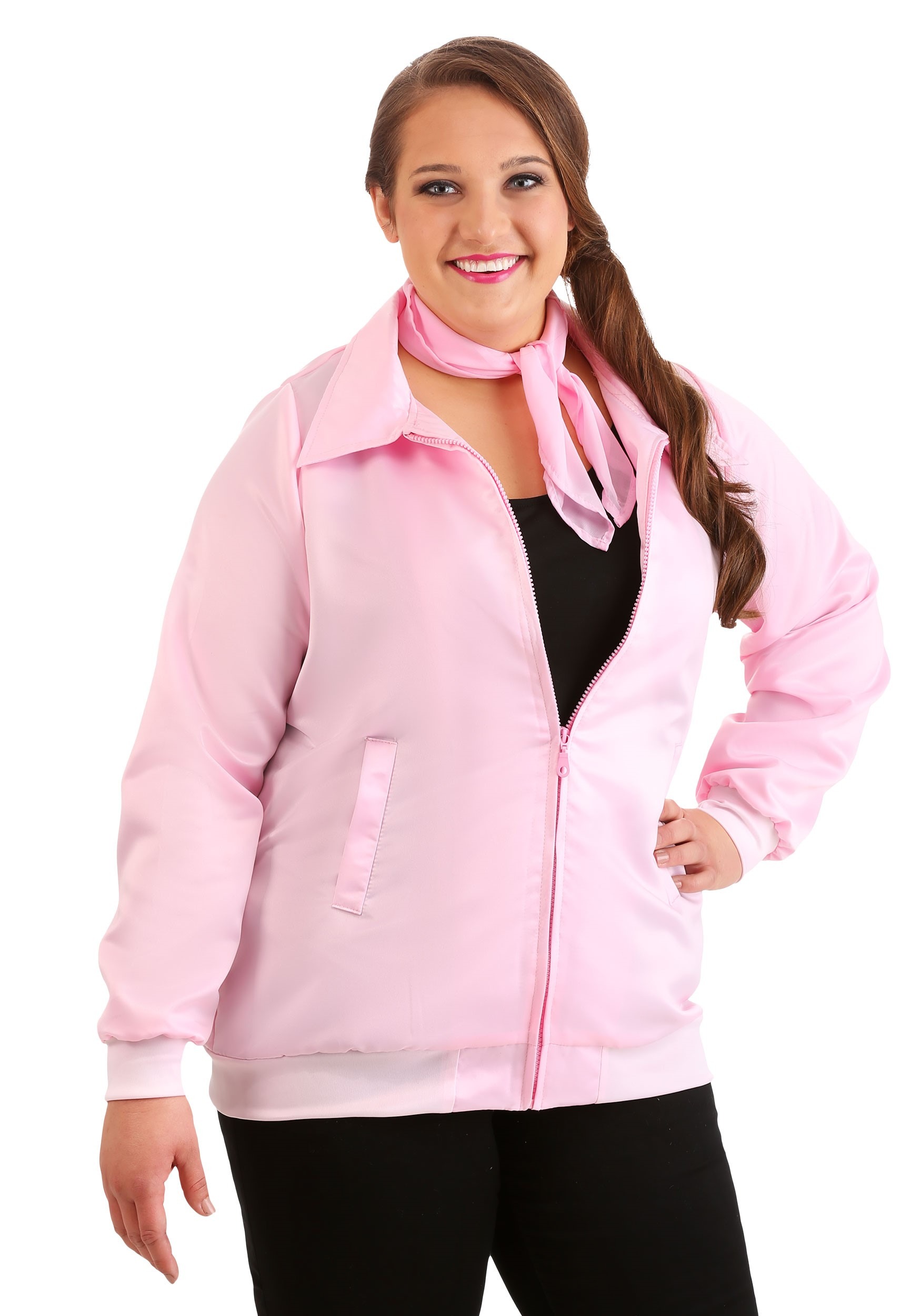 Women's Plus Size Grease Pink Ladies Fancy Dress Costume Jacket