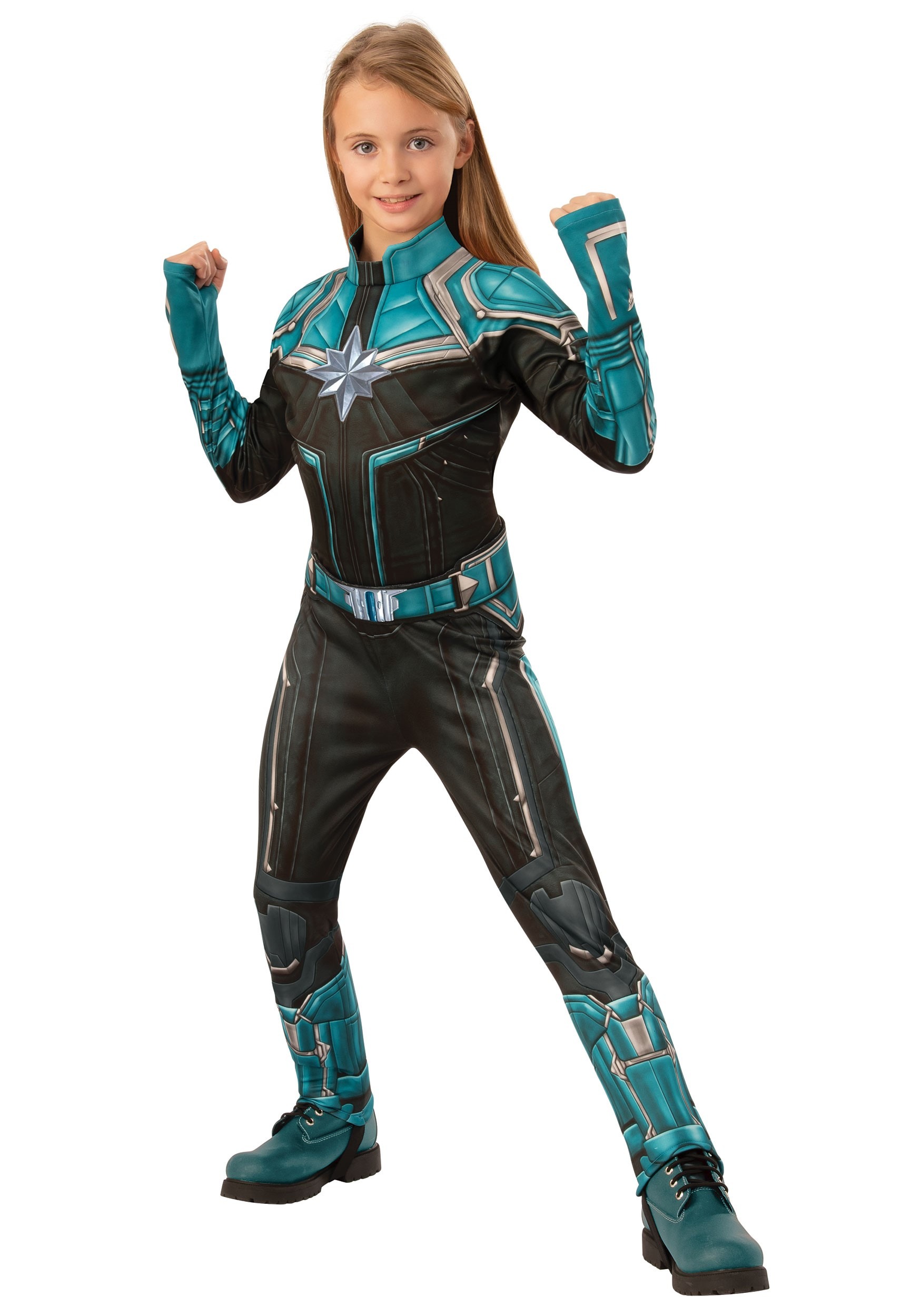 Kids Deluxe Captain Marvel Kree Suit Fancy Dress Costume