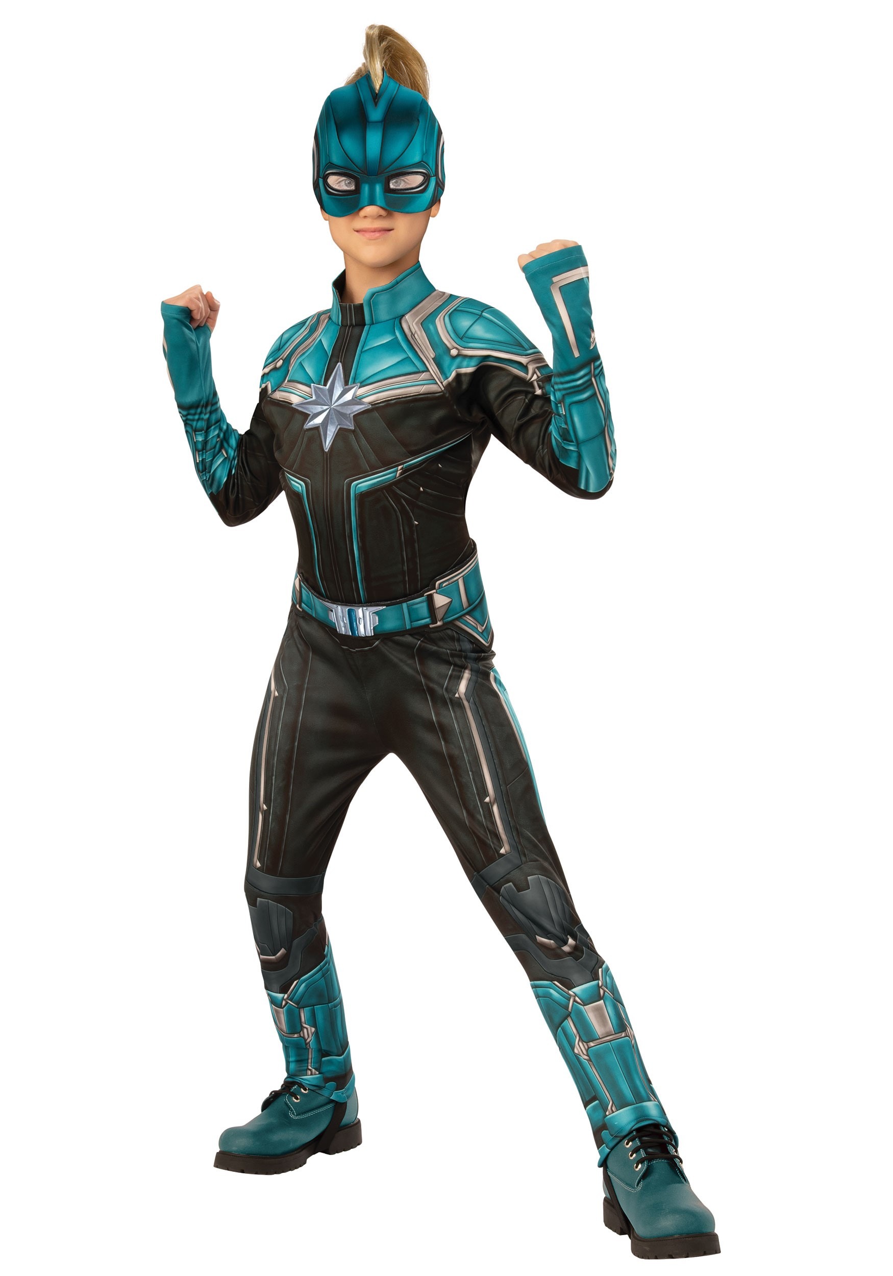 Kids Deluxe Captain Marvel Kree Suit Fancy Dress Costume