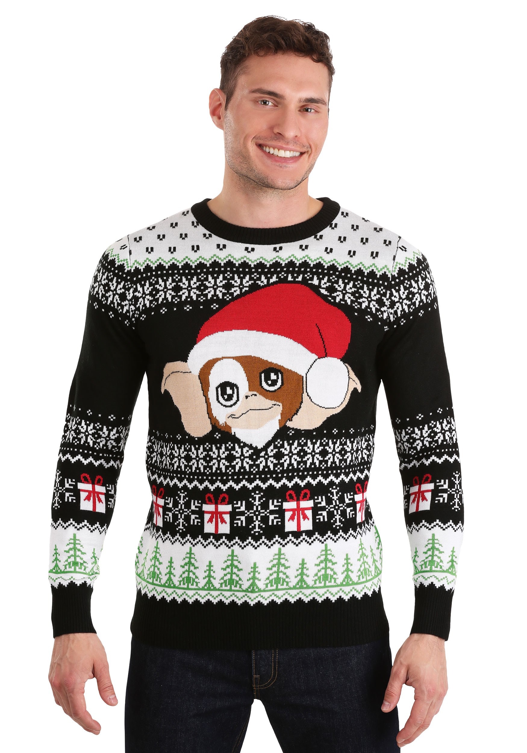 Photos - Fancy Dress Gremlins FUN Wear  Gizmo Claus Ugly Christmas Sweater for Adults Black/ 