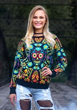 Sugar Skull Ugly Halloween Sweater for Adults 1