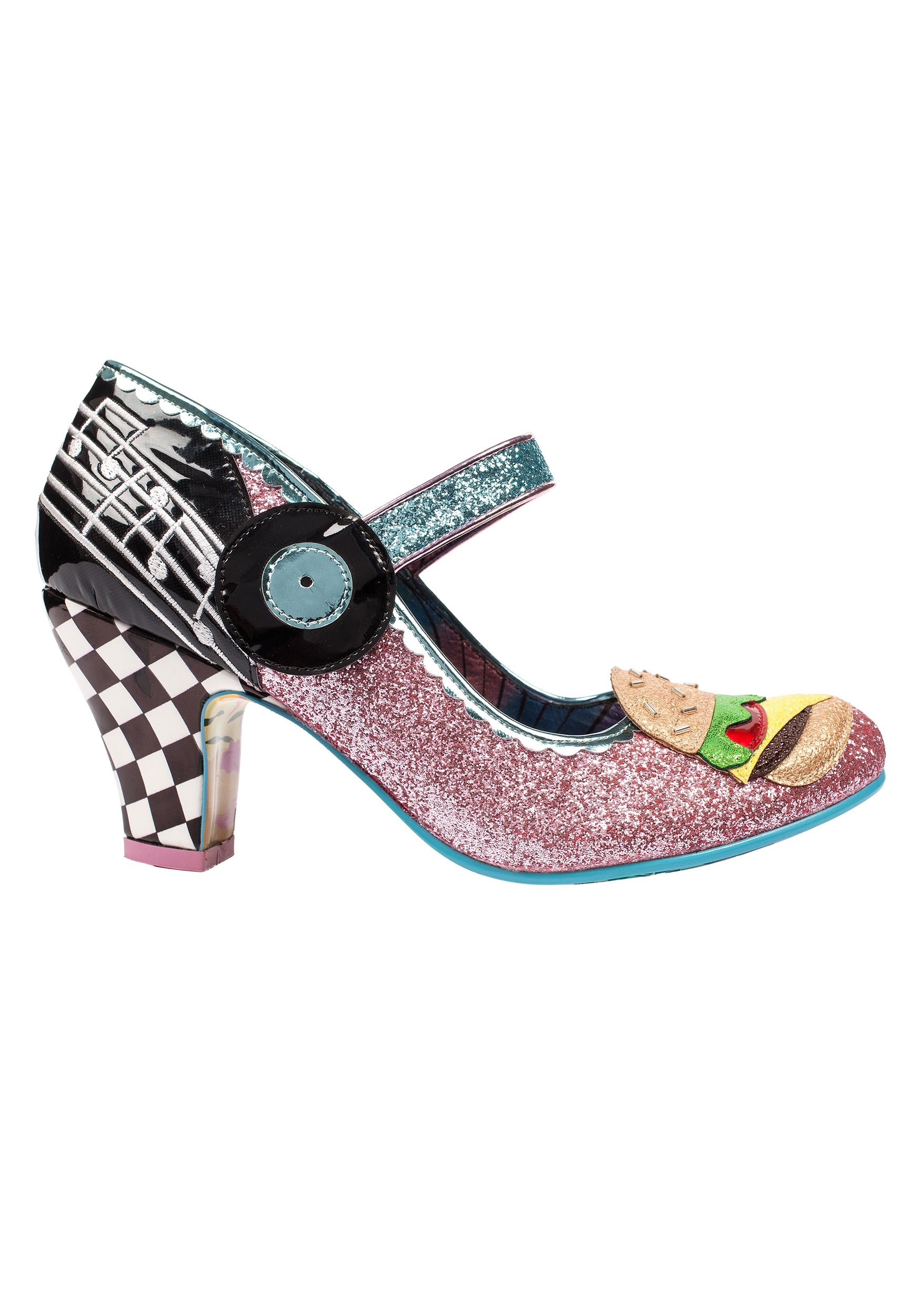 Irregular Choice 'Jitter Bug' Retro Pink/Blue Diner Heels